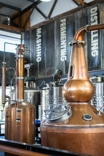 Backwoods Distilling copper pot stills